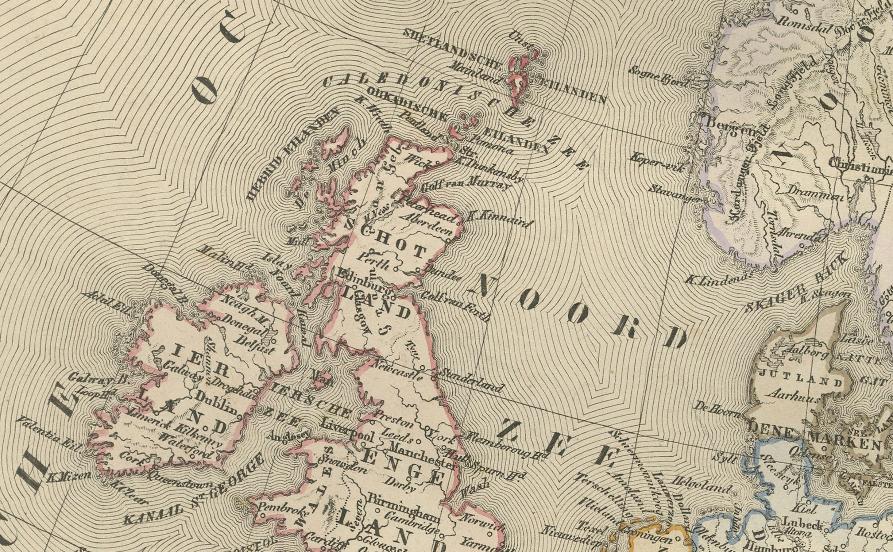 Mapa político de Europa - Nieuwe Hand-Atlas de Frijlink & van Otterloo, 1876 Papel en venta