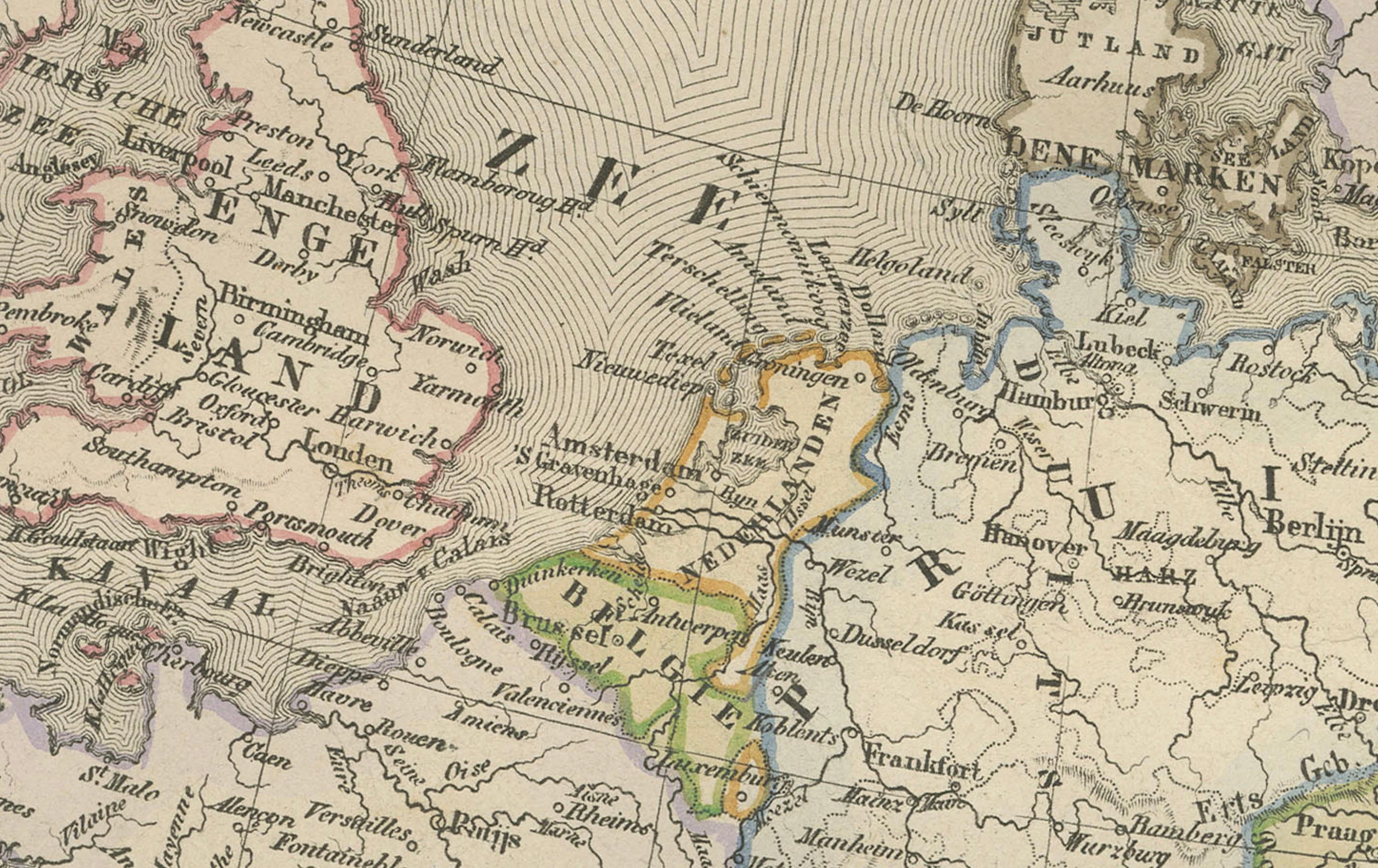 Mapa político de Europa - Nieuwe Hand-Atlas de Frijlink & van Otterloo, 1876 en venta 2