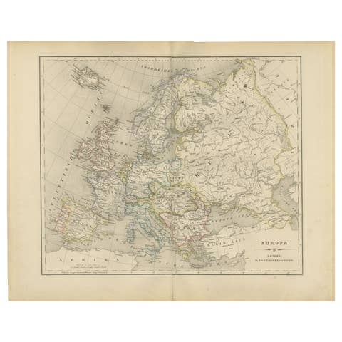 Political Map of Europe – Nieuwe Hand-Atlas by Frijlink & van Otterloo, 1876