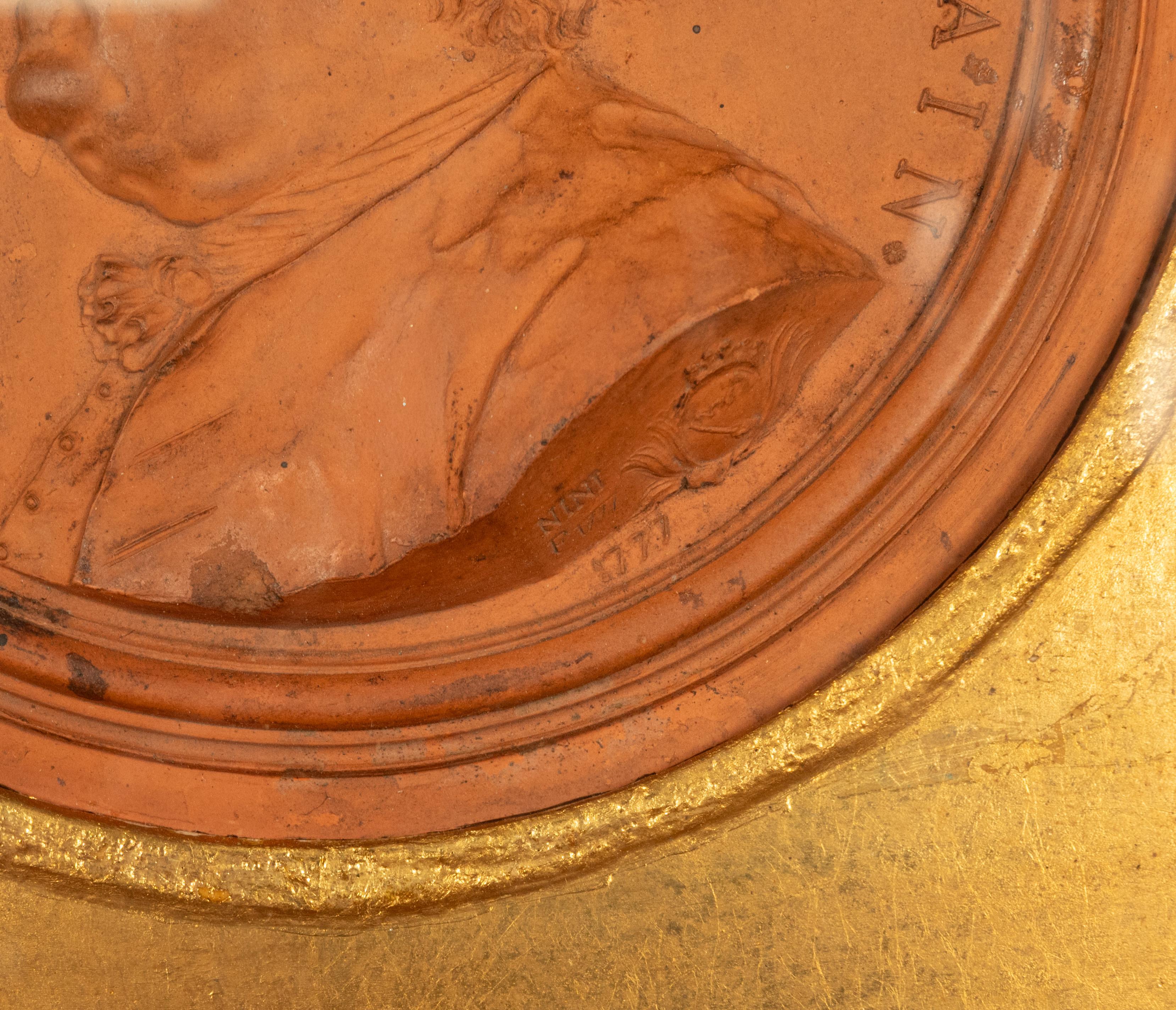 Medaglione politico in terracotta Benjamin Franklin JeanBaptiste Nini 1777 in vendita 2
