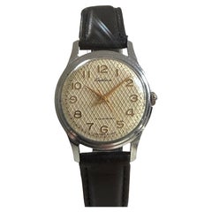 Poljot / Kirovskie, steel 30mm case, attractive honeycomb dial, manual, c 1956
