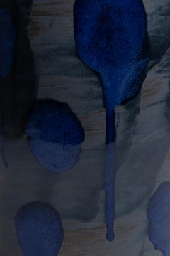 Tabouret en grès émaillé Polka 07 de Pascale Girardin