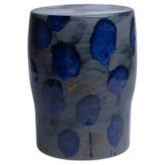 Tabouret en grès émaillé Polka 07 de Pascale Girardin