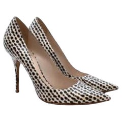 Polka Dot Black and White Snake Embossed Pumps