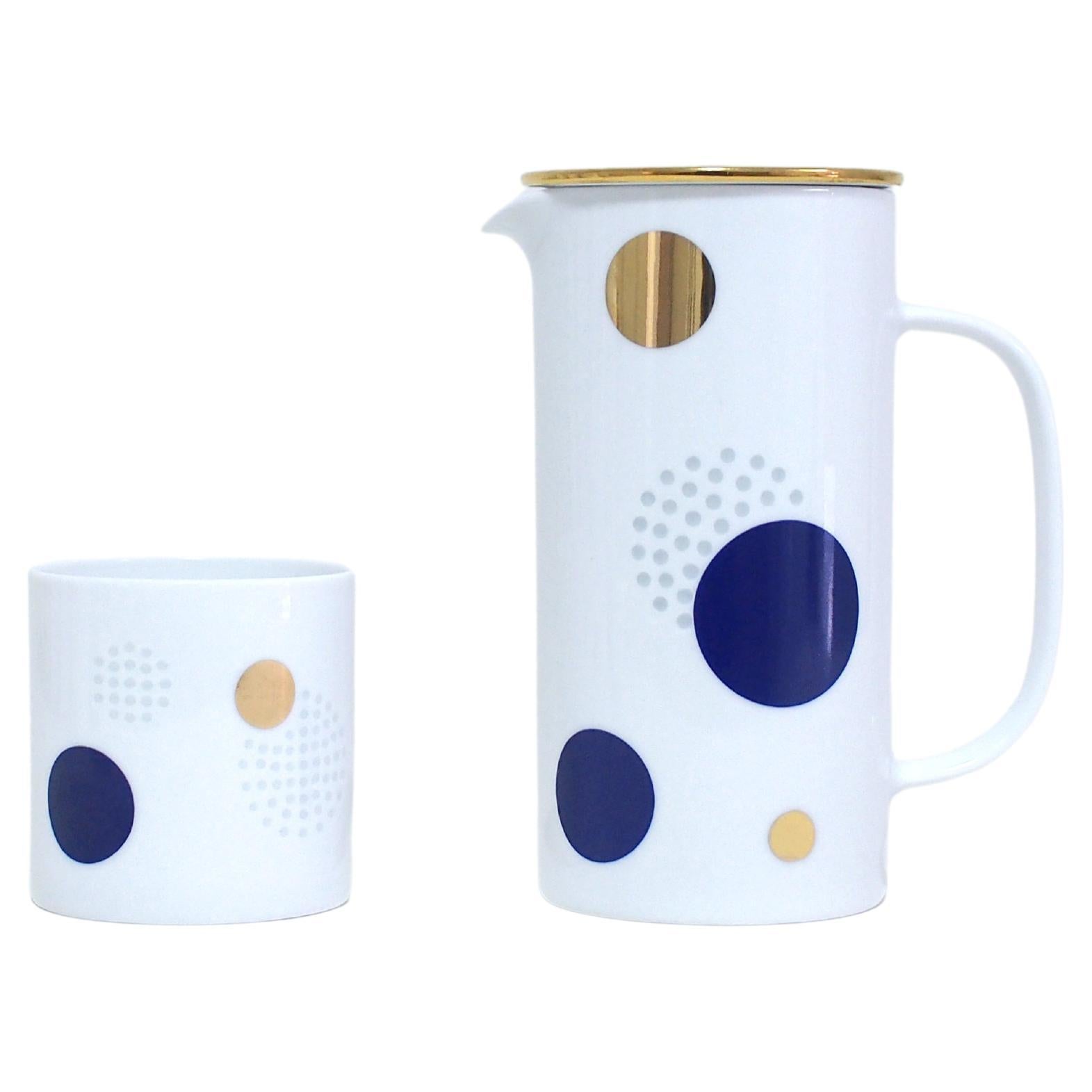 Polka Dot Chinese Linglong Porcelain 1 Teapot & 1 Cup Series