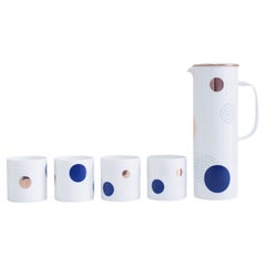 Polka dot Chinese Linglong  Porcelain 1 teapot & 4 cups series
