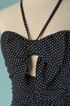 Polka dot draped jersey backless dress ALEXANDRE VAUTHIER