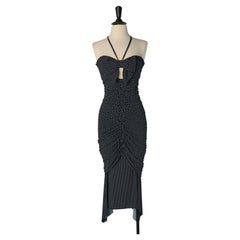 Polka dot draped jersey backless dress ALEXANDRE VAUTHIER