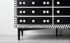Polka Dot Inlay Black Chest of Drawers