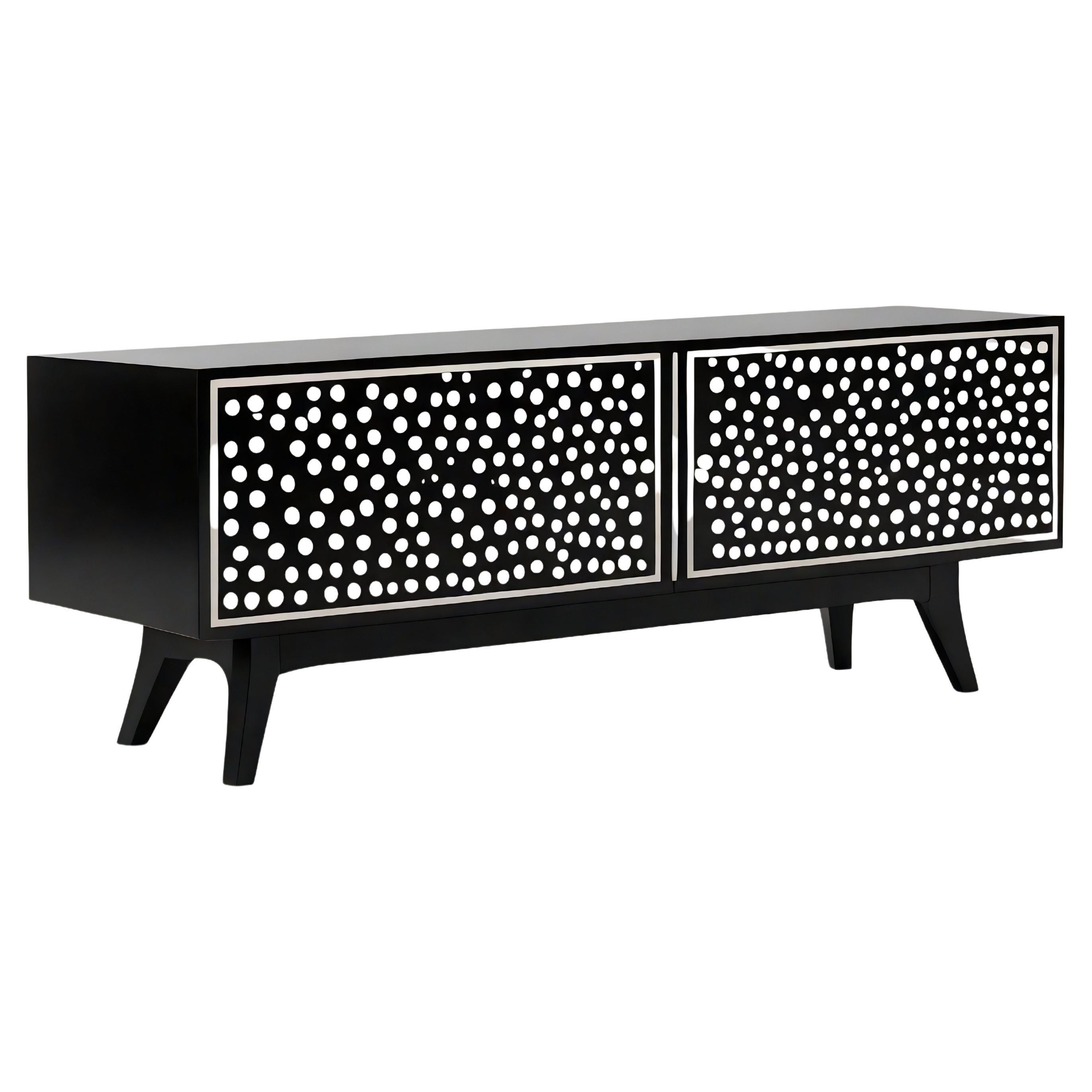 Polka Dot Inlay Schwarze Medienkonsole