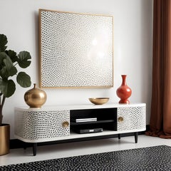 Polka Dot Inlay White Media Console