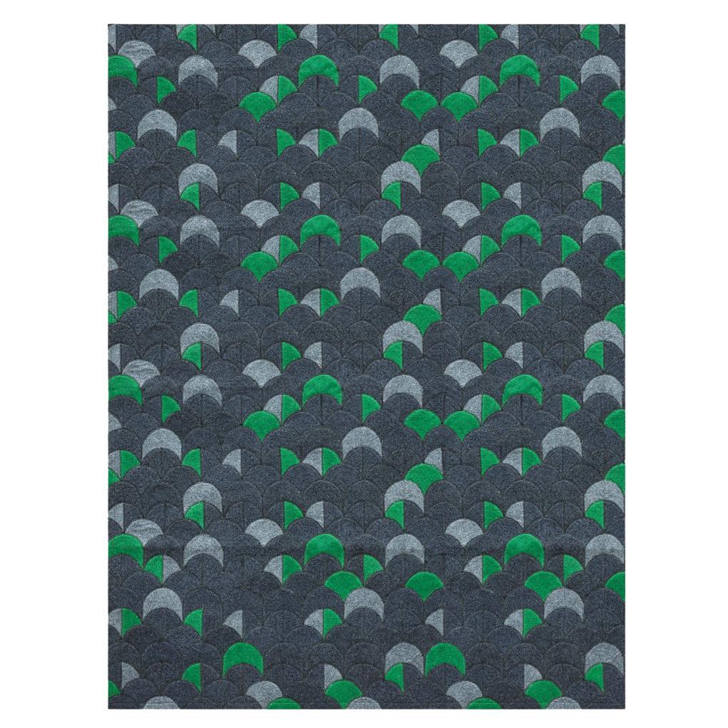 Polka Dot Style Customizable Cove Rectangle in Green Small For Sale