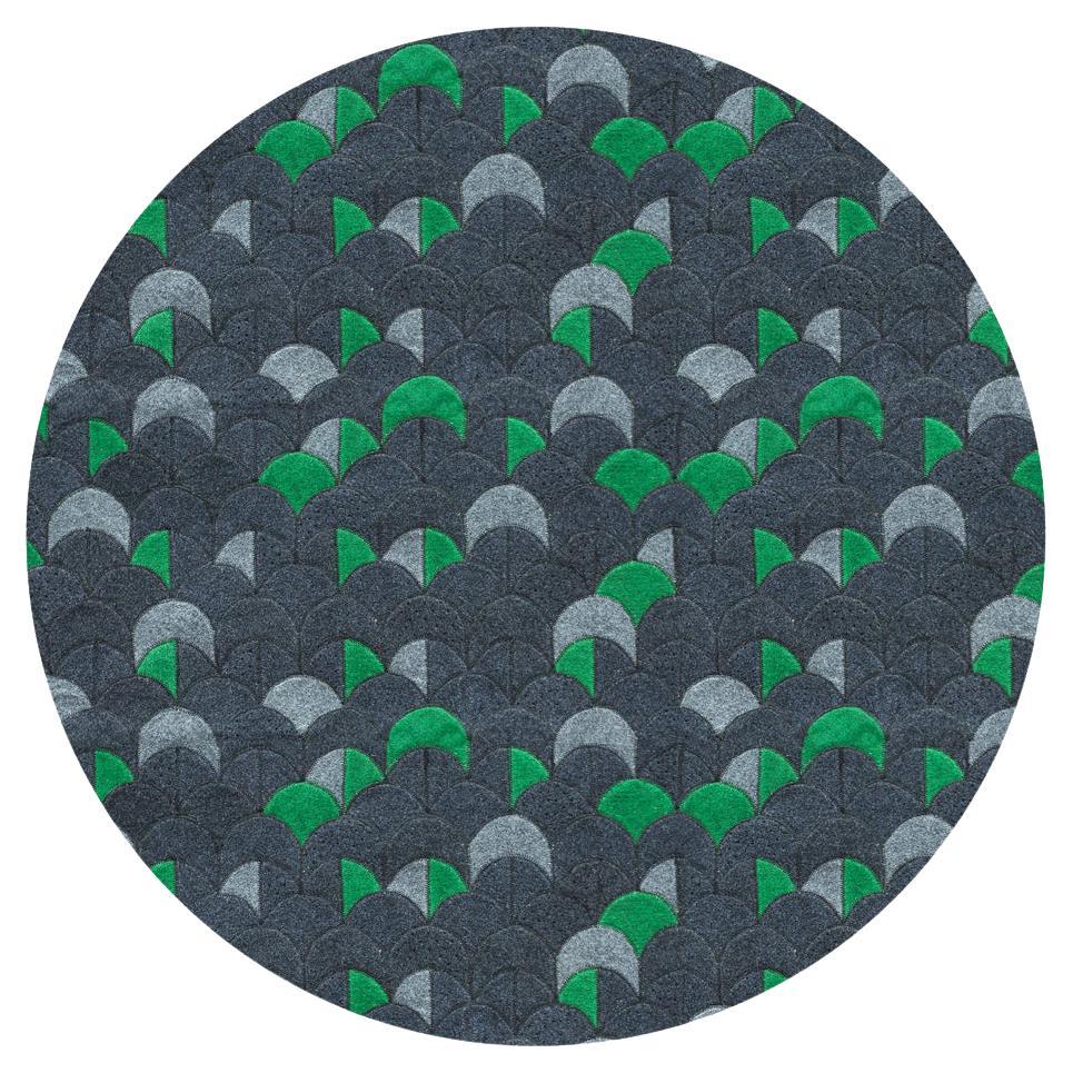 Polka Dot Style Customizable Cove Round in Green Small For Sale