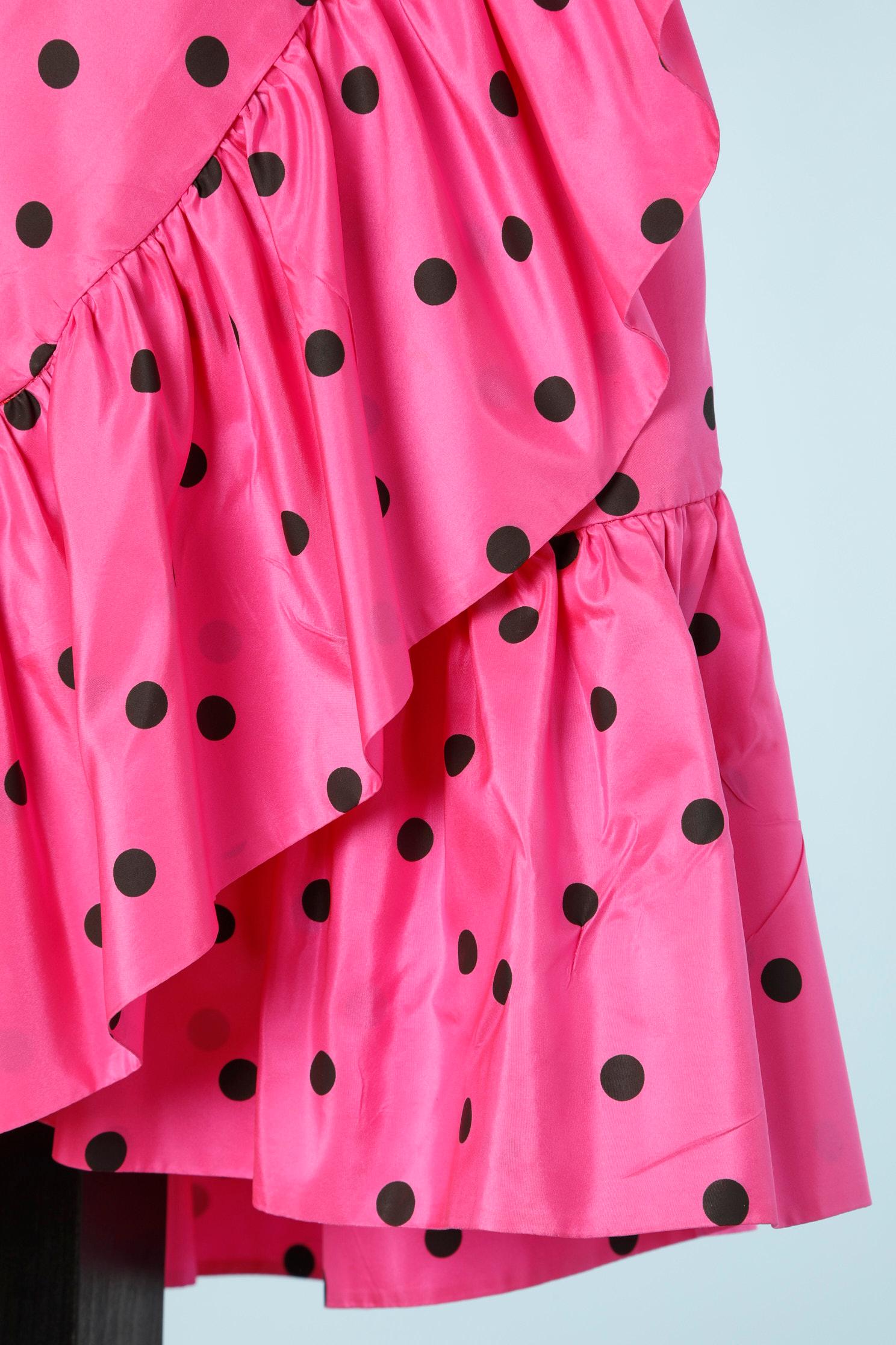 Pink Polka dots 80's cocktail dress Nina Ricci 