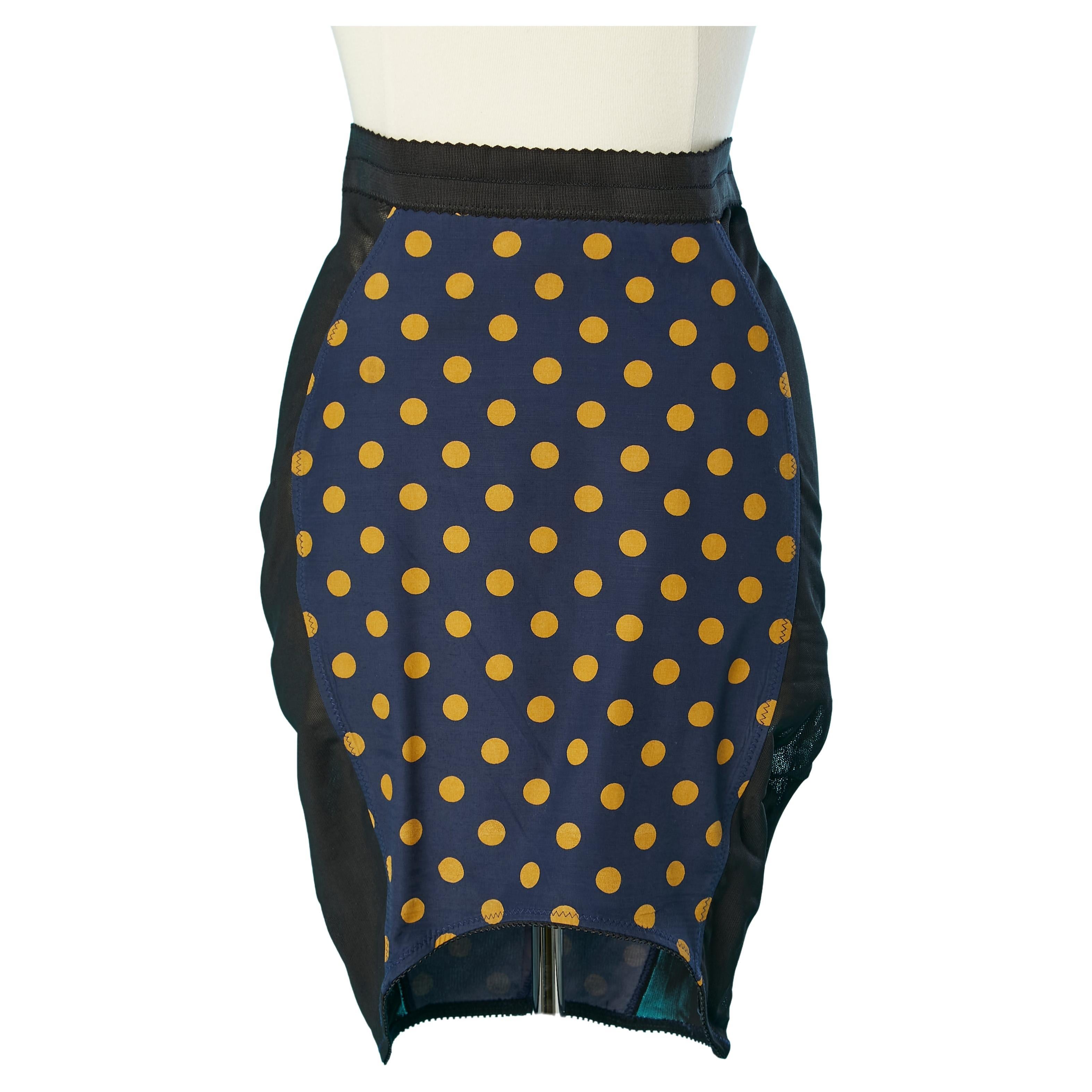 Polka dots sheath-skirt see-through on the side Gaultier Junior Circa 1990's  For Sale