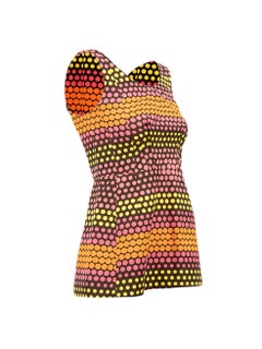 Polkadot Printed Sleeveless Peplum Top Size S