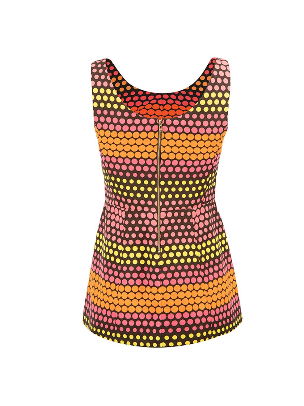 Polkadot Printed Sleeveless Peplum Top Size S In Good Condition For Sale In London, GB