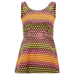 Top Peplum senza maniche con stampa Polkadot Taglia S