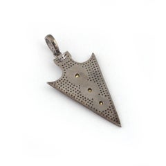 Polki Diamond Arrowhead Pendant 925 Sterling Silver Diamond Rose Cut Jewellery.