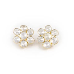 Polki Diamond Flower Earring Stud 0852