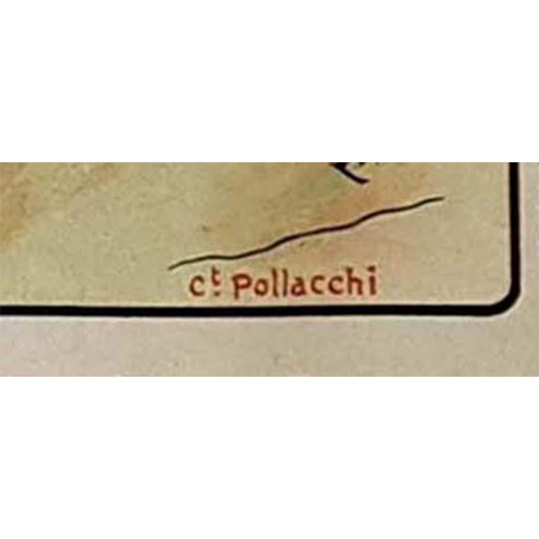Circa 1920 travel poster by Pollacchi for Compagnie Générale Transatlantique For Sale 2