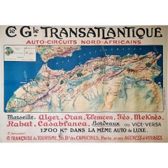 CIRCA 1920 Reiseplakat von Pollacchi für Compagnie Générale Transatlantique