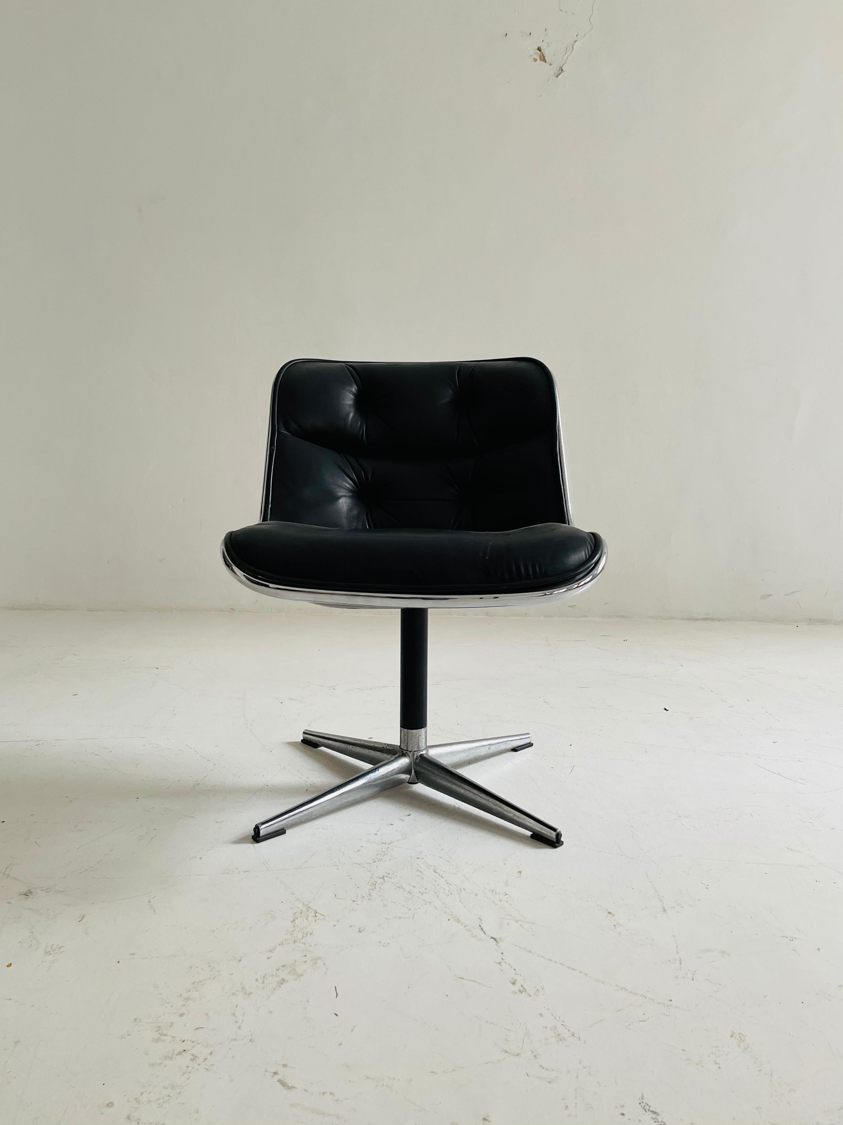 Pollack Executive Chair by Charles Pollack for Knoll Set of Six Leather, 1960s For Sale 3