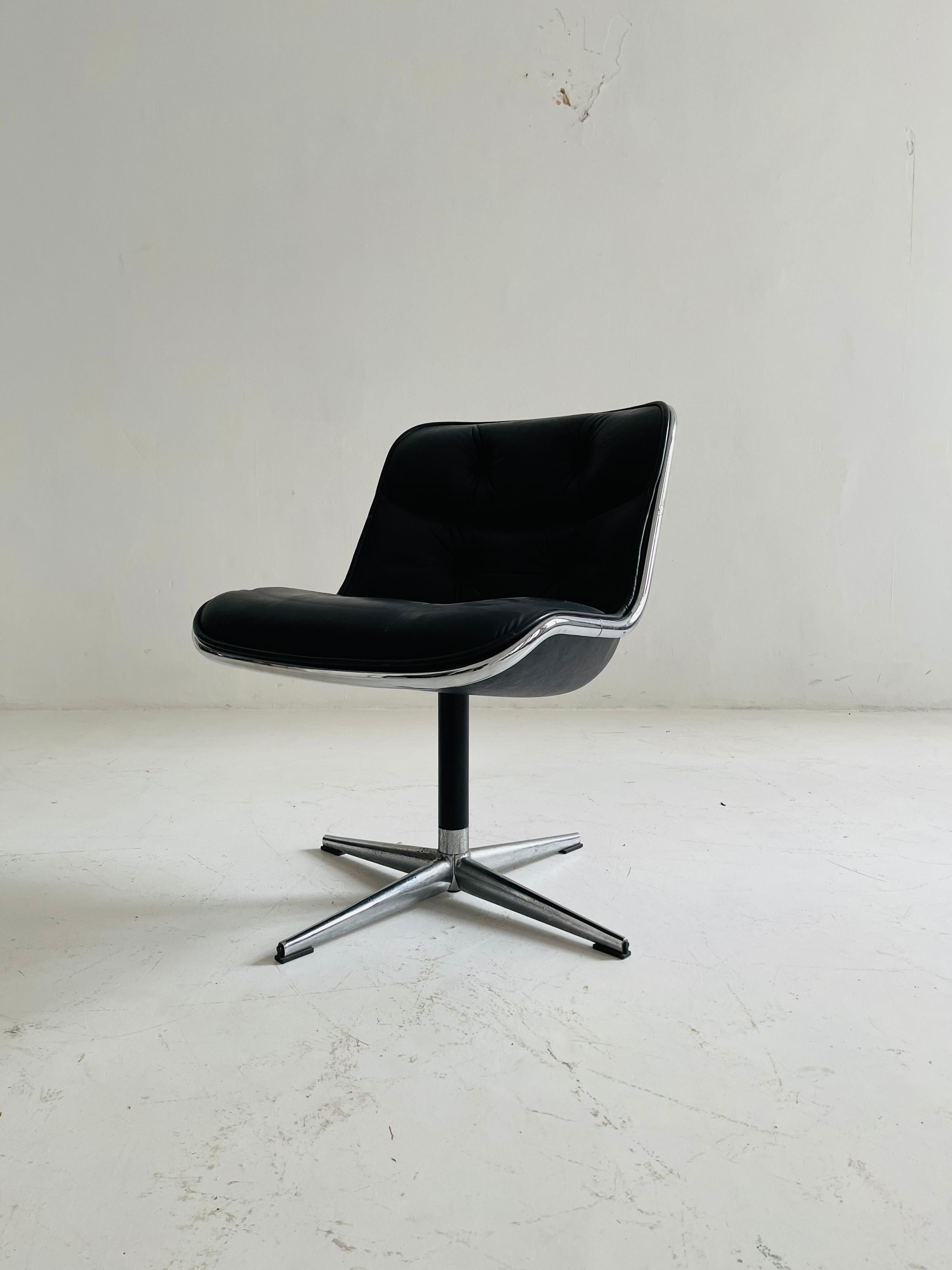 Pollack Executive Chair by Charles Pollack for Knoll Set of Six Leather, 1960s For Sale 6