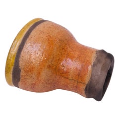 Pollack Studio Pottery Vase in Orange and Charcoal