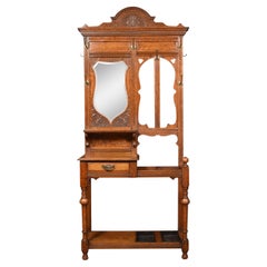 Antique Pollard Oak Hall Stand