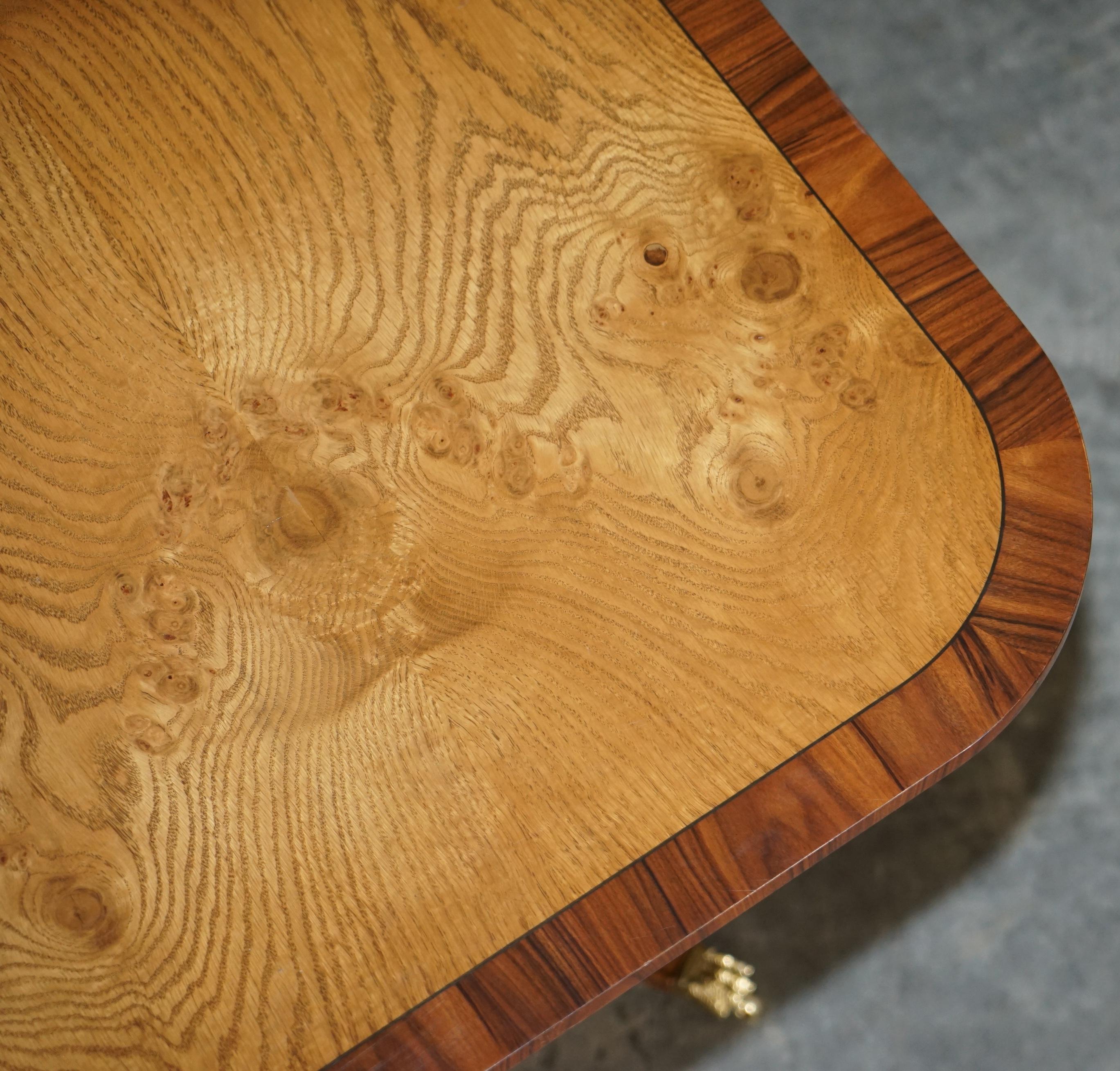 Pollard Oak with Sable Wood & Brass Feet Extending Dining Table 4