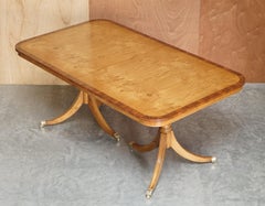 Pollard Oak with Sable Wood & Brass Feet Extending Dining Table