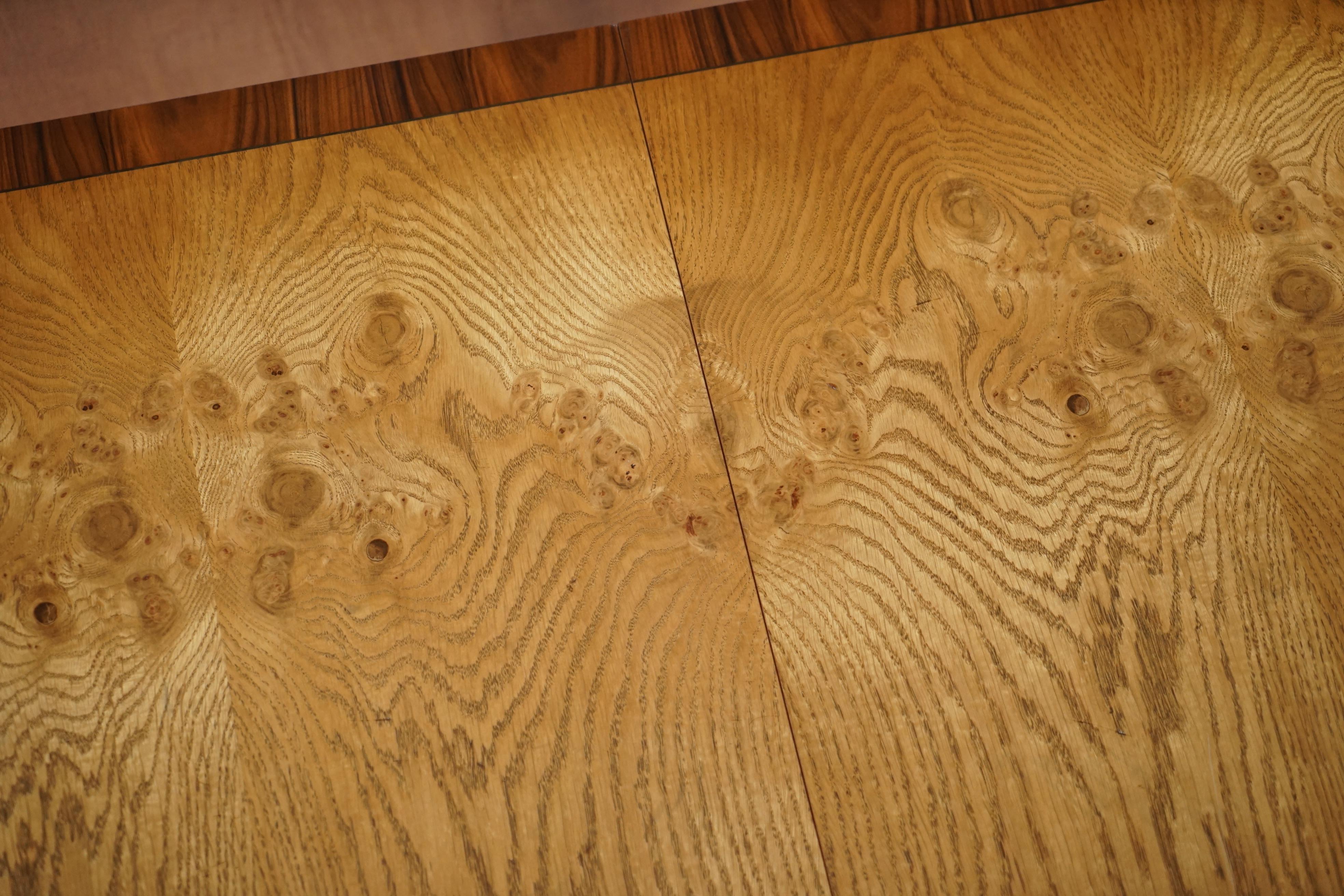 Pollard Oak with Sable Wood & Brass Feet Extending Dining Table 14