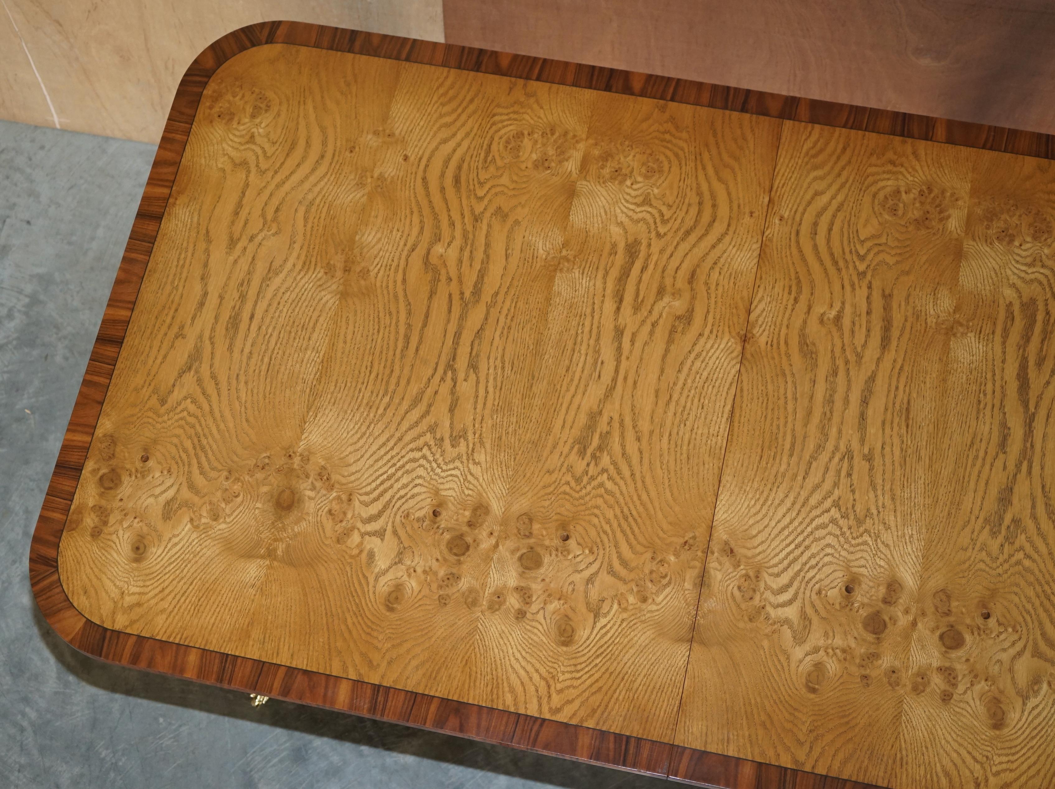 Pollard Oak with Sable Wood & Brass Feet Extending Dining Table 2