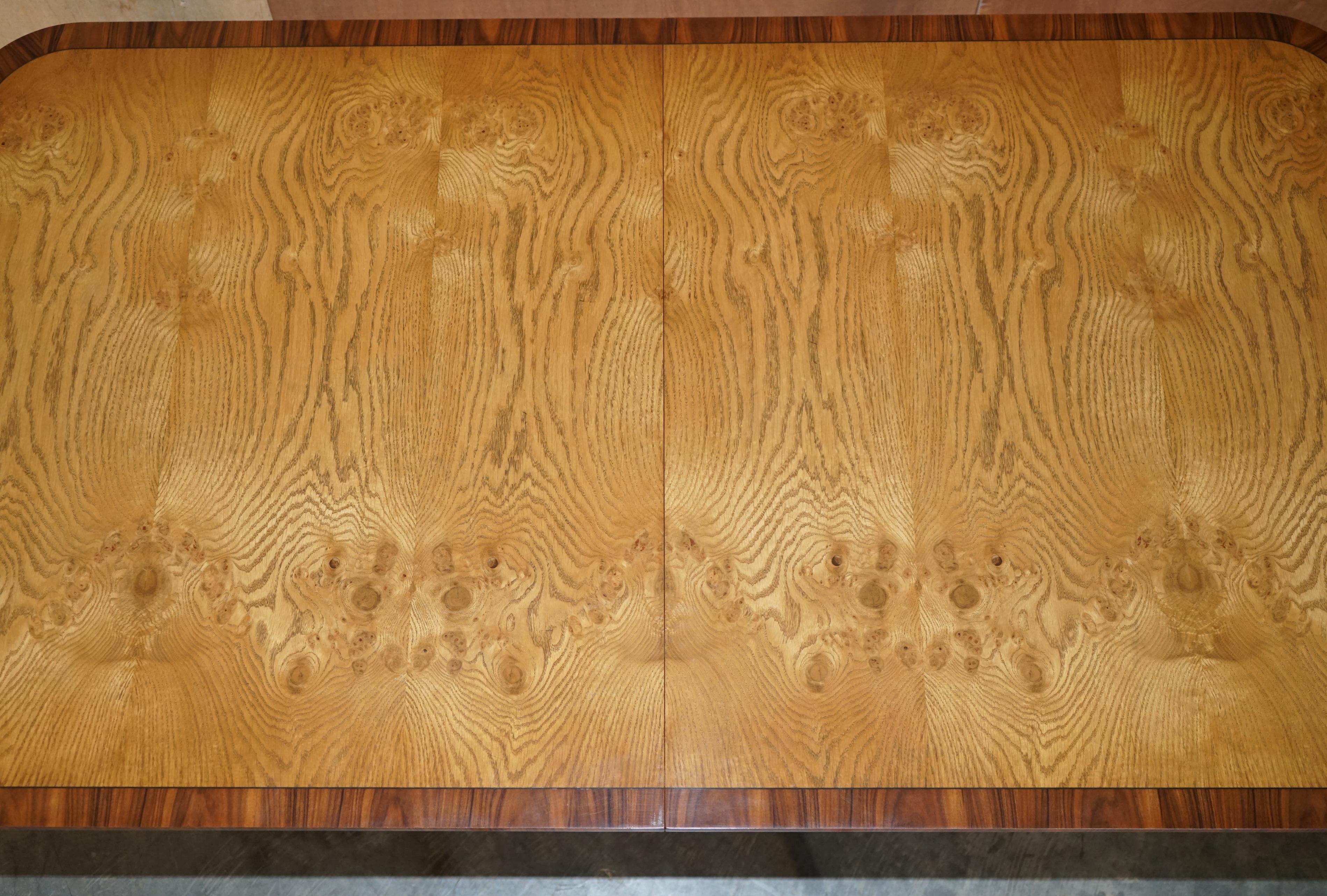 Pollard Oak with Sable Wood & Brass Feet Extending Dining Table 3