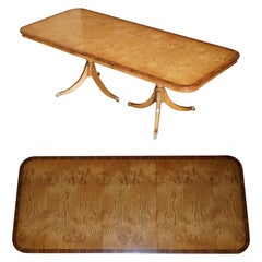 Pollard Oak with Sable Wood & Brass Feet Extending Dining Table