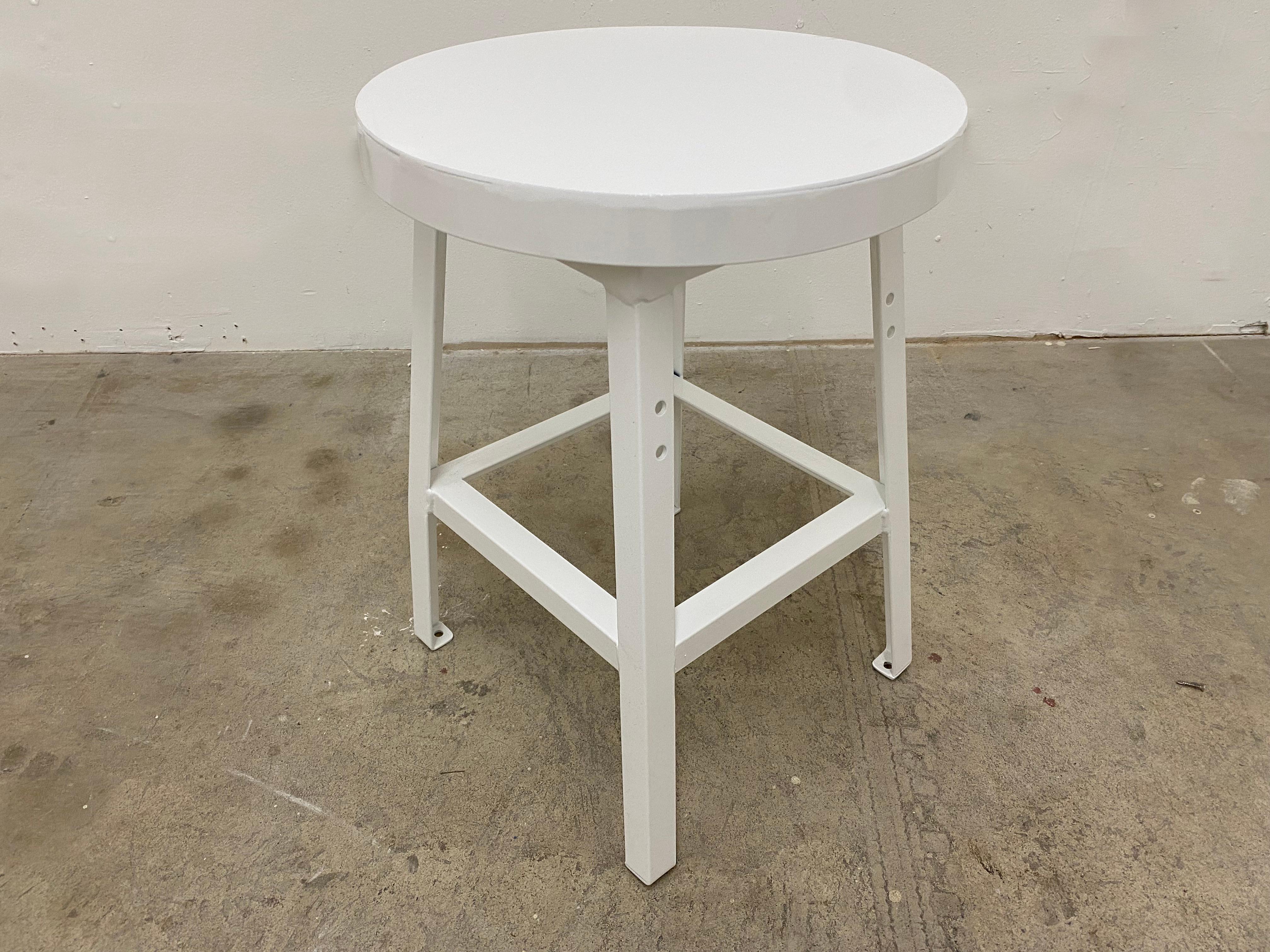 Steel Pollard White Stools, Set of 4 For Sale