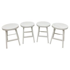 Tabourets blancs Pollard, lot de 4