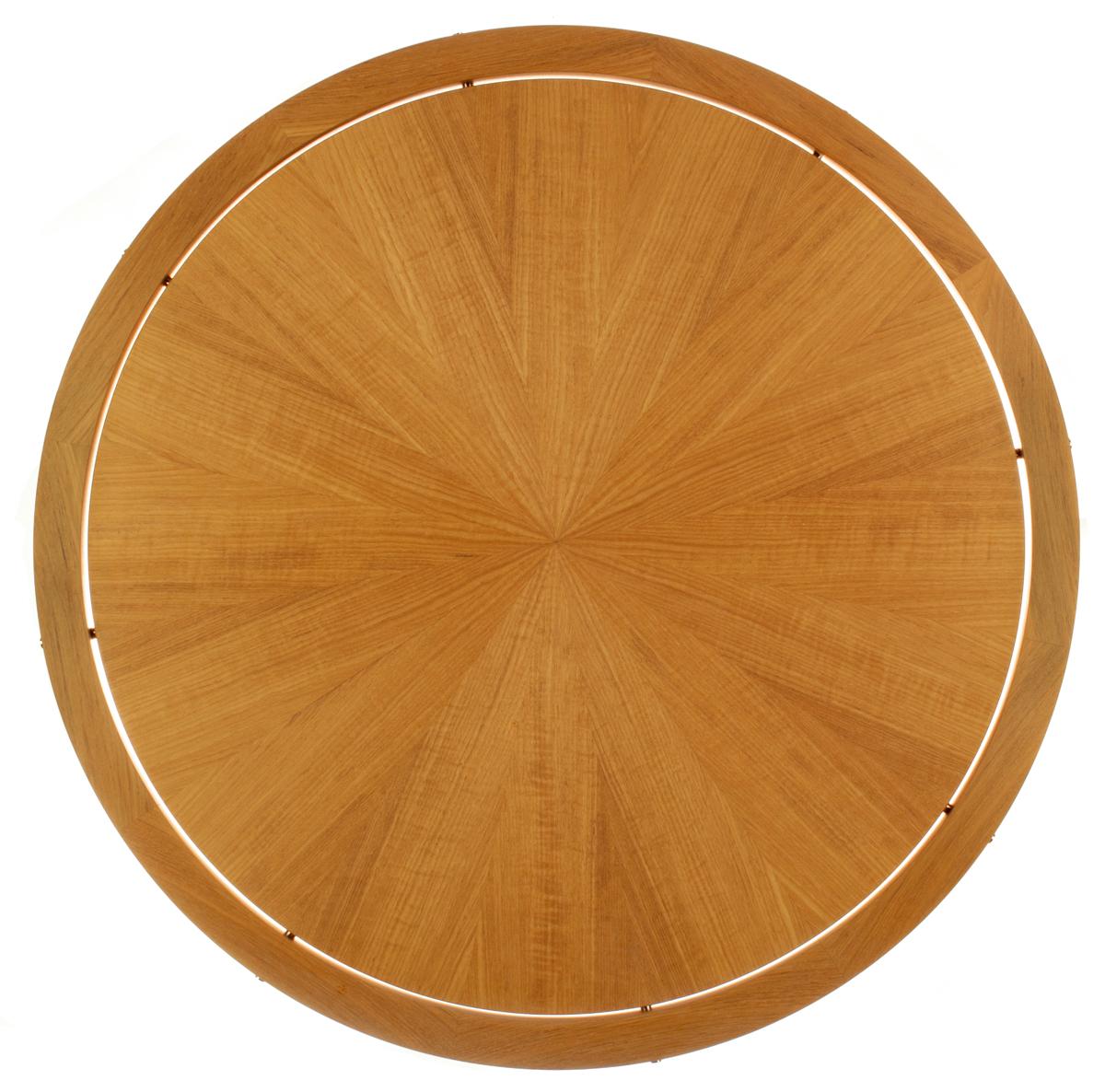 Designed to withstand the elements...beautifully. An exterior table handmade by Pollaro master craftsmen to exude timelessness, artistry, and function. Of hand-selected Burmese teak from a single board (or sequential boards) and hand cut, integrated