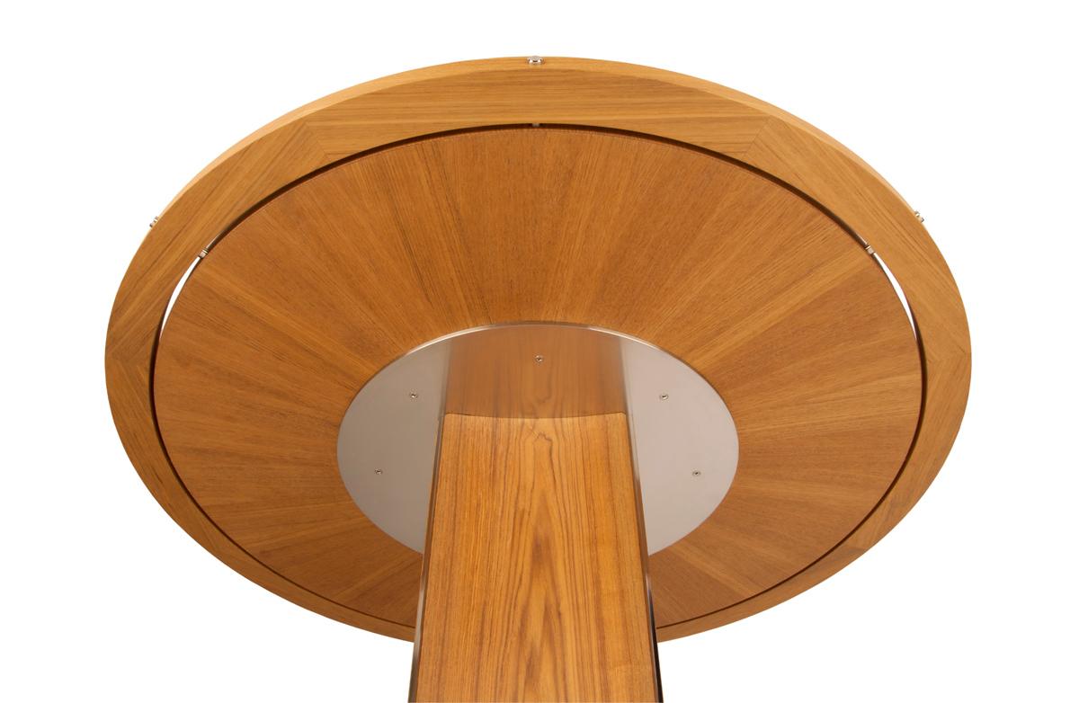 Modern Pollaro Custom Made Teak and Titanium Exterior Dining Table For Sale