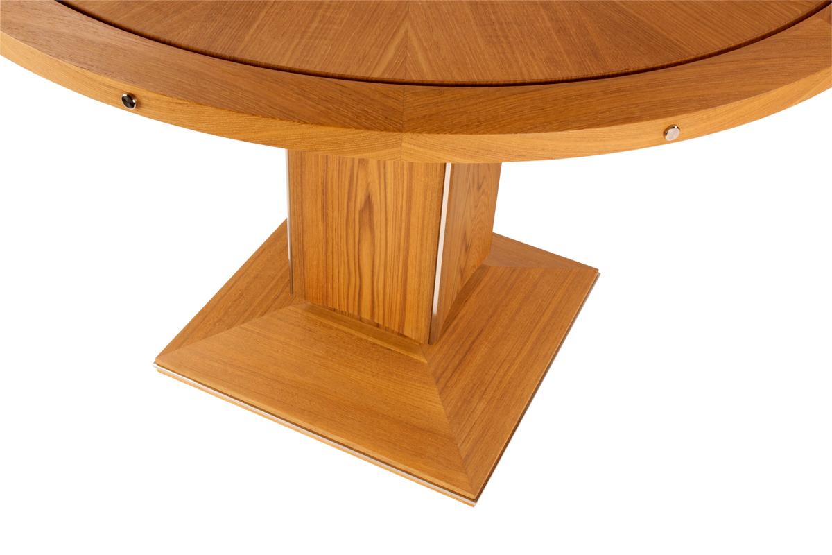 Polished Pollaro Custom Made Teak and Titanium Exterior Dining Table For Sale
