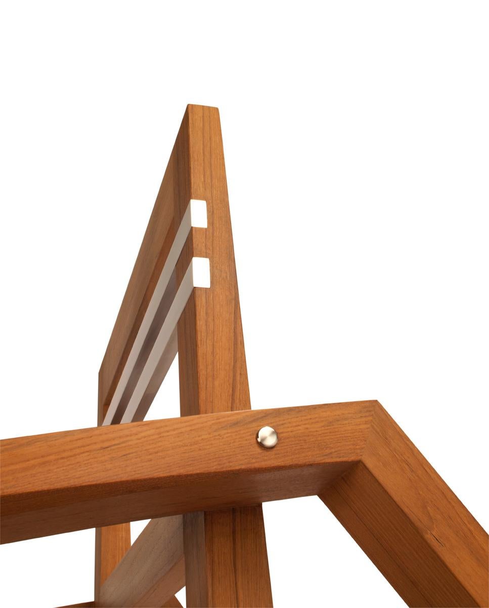 Pollaro Custom Made Teak and Titanium Exterior Lounge Chair For Sale 5