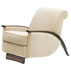 Pollaro Émile-Jacques Ruhlmann Reproduction Club Chair in Macassar Ebony