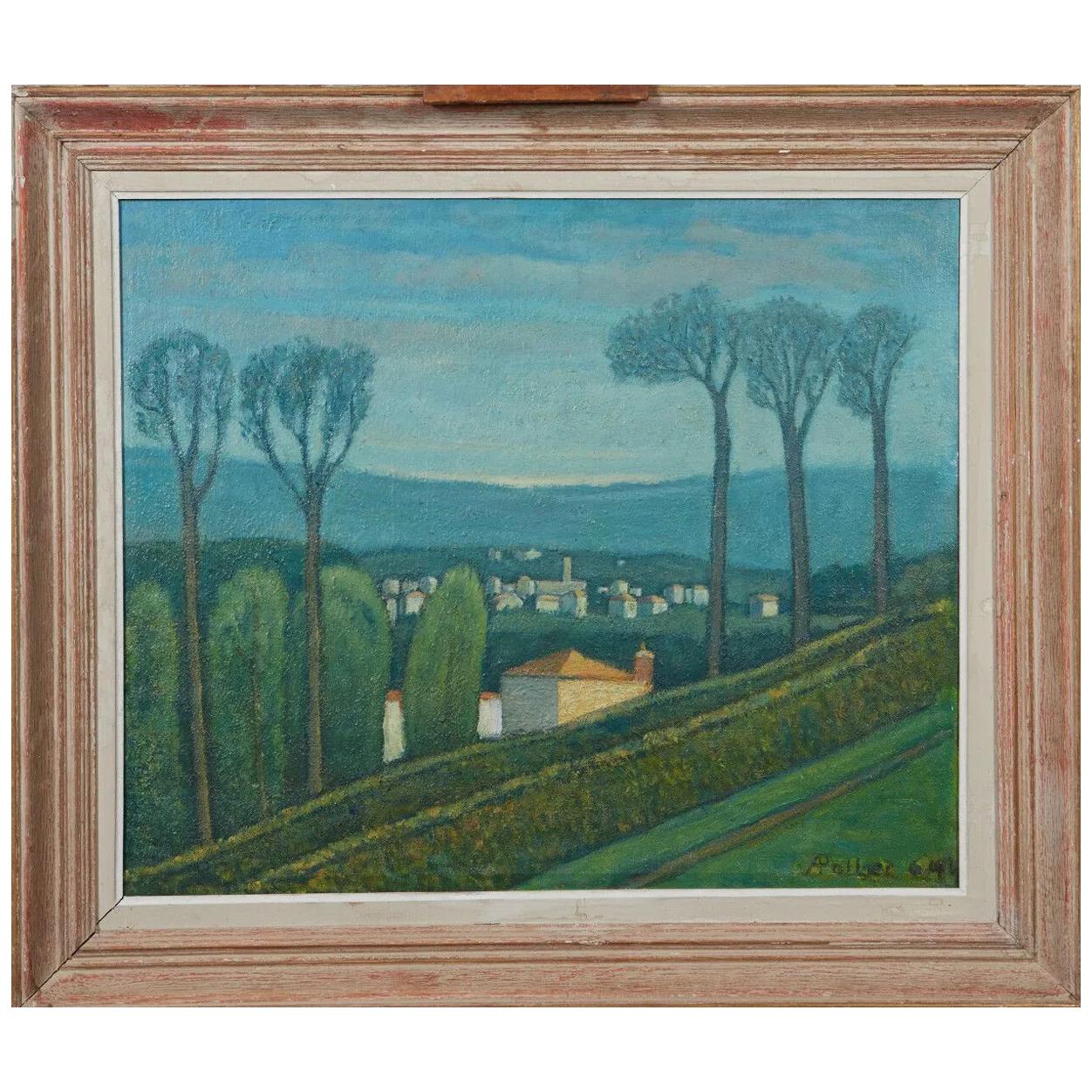 Pollet A, 'active in Lille around 1960' "Mediterranean Landscape" Oil on Canvas