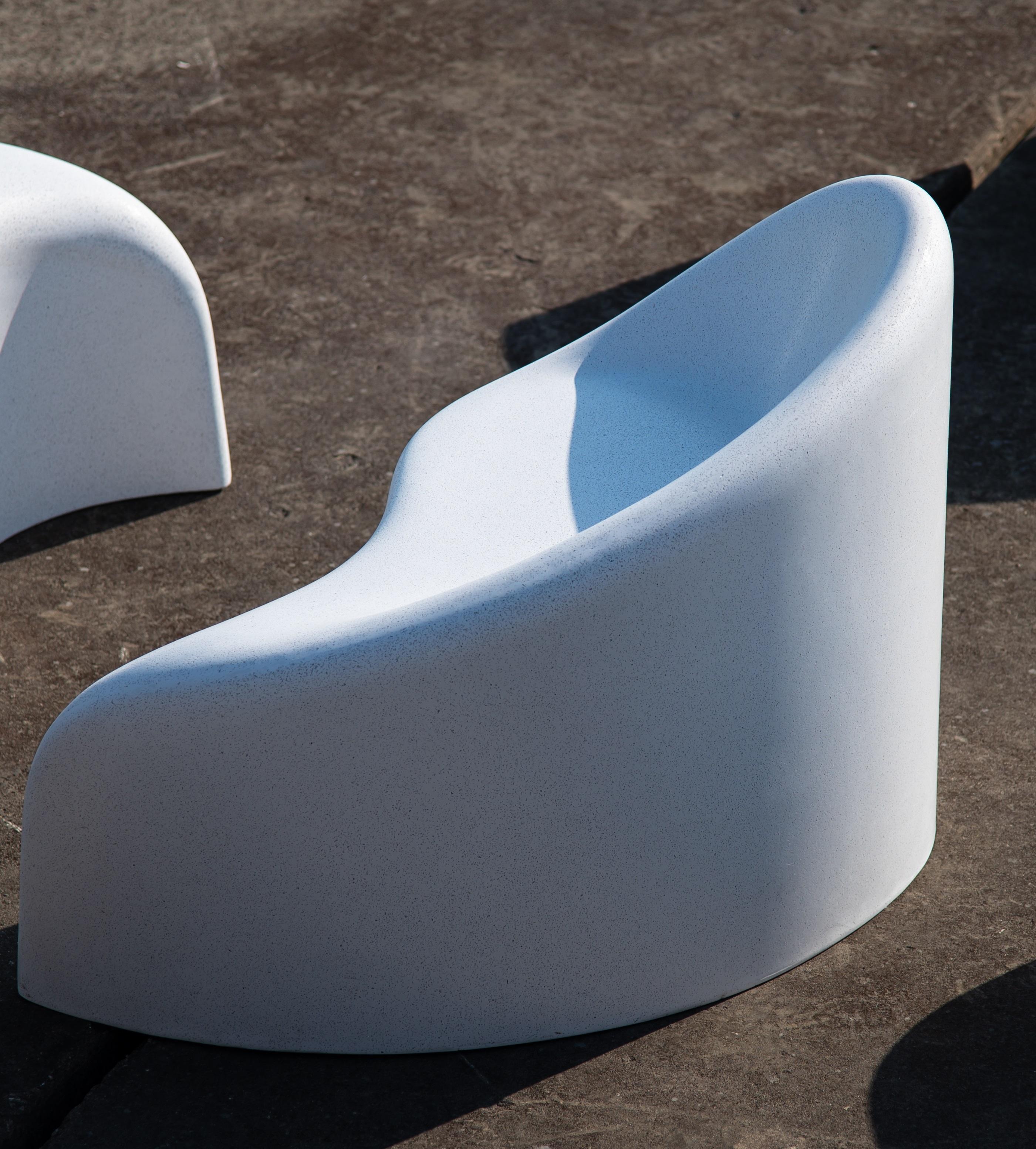 Polli Inner Design Polli High Back in Resin, Stone Aggregate and Fiberglass by Zachary A ...