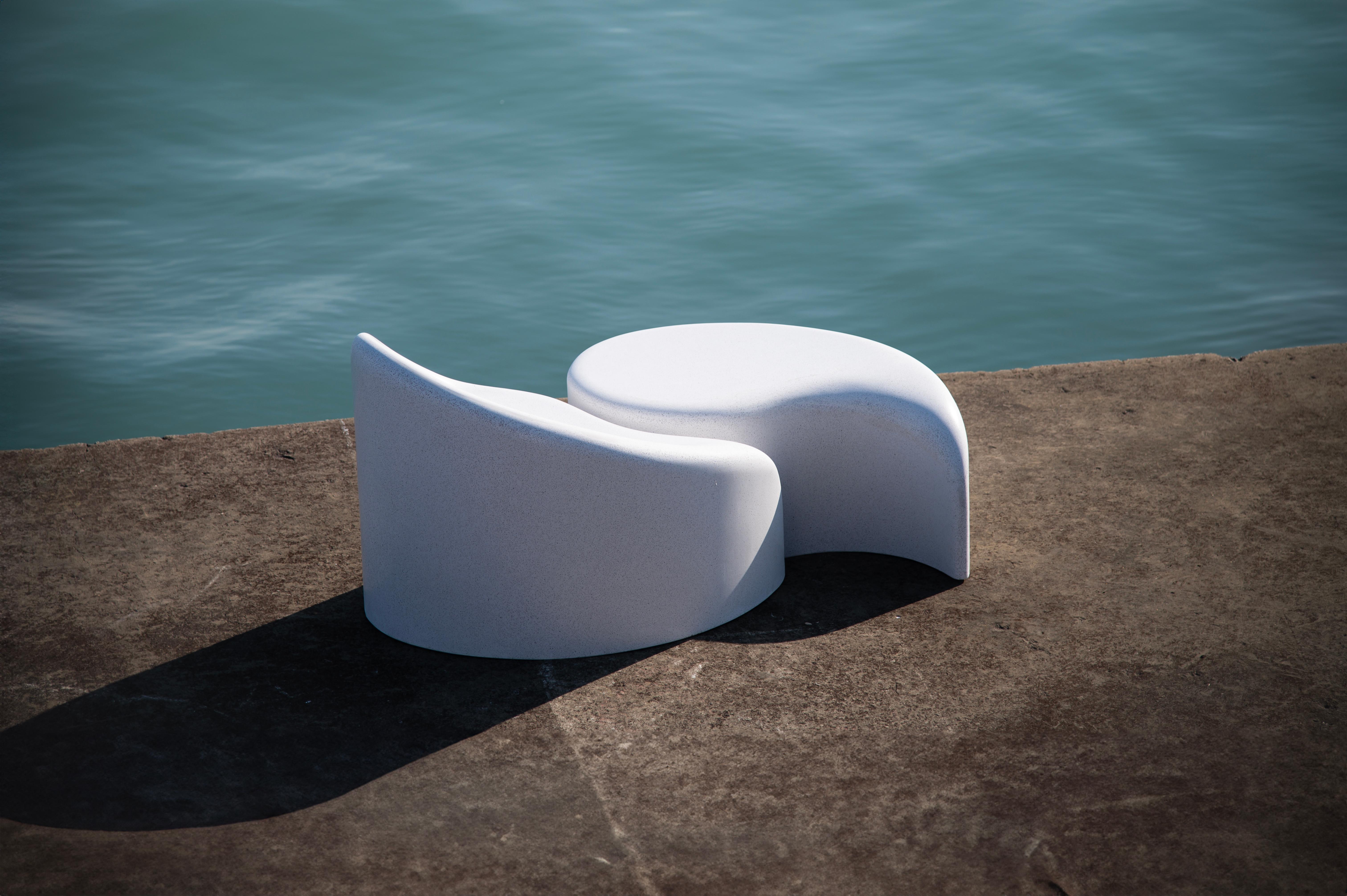 Polli Inner Design Polli High Back in Resin, Stone Aggregate and Fiberglass by Zachary A ...