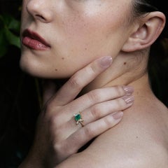Polline Ring - 18k Gold with 1ct Brazillian Emerald  - By Crayons Sao Paulo