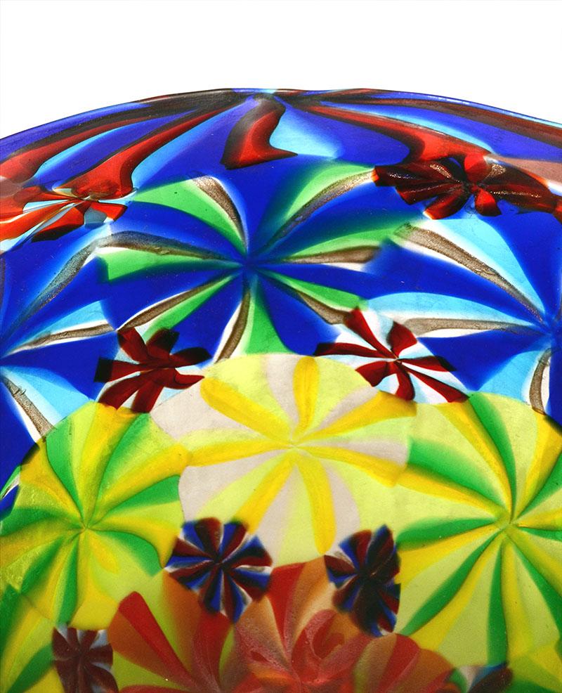 Murano Glass Pollio Perelda for Flli.Toso Murano Stellato Bowl, 1960s For Sale