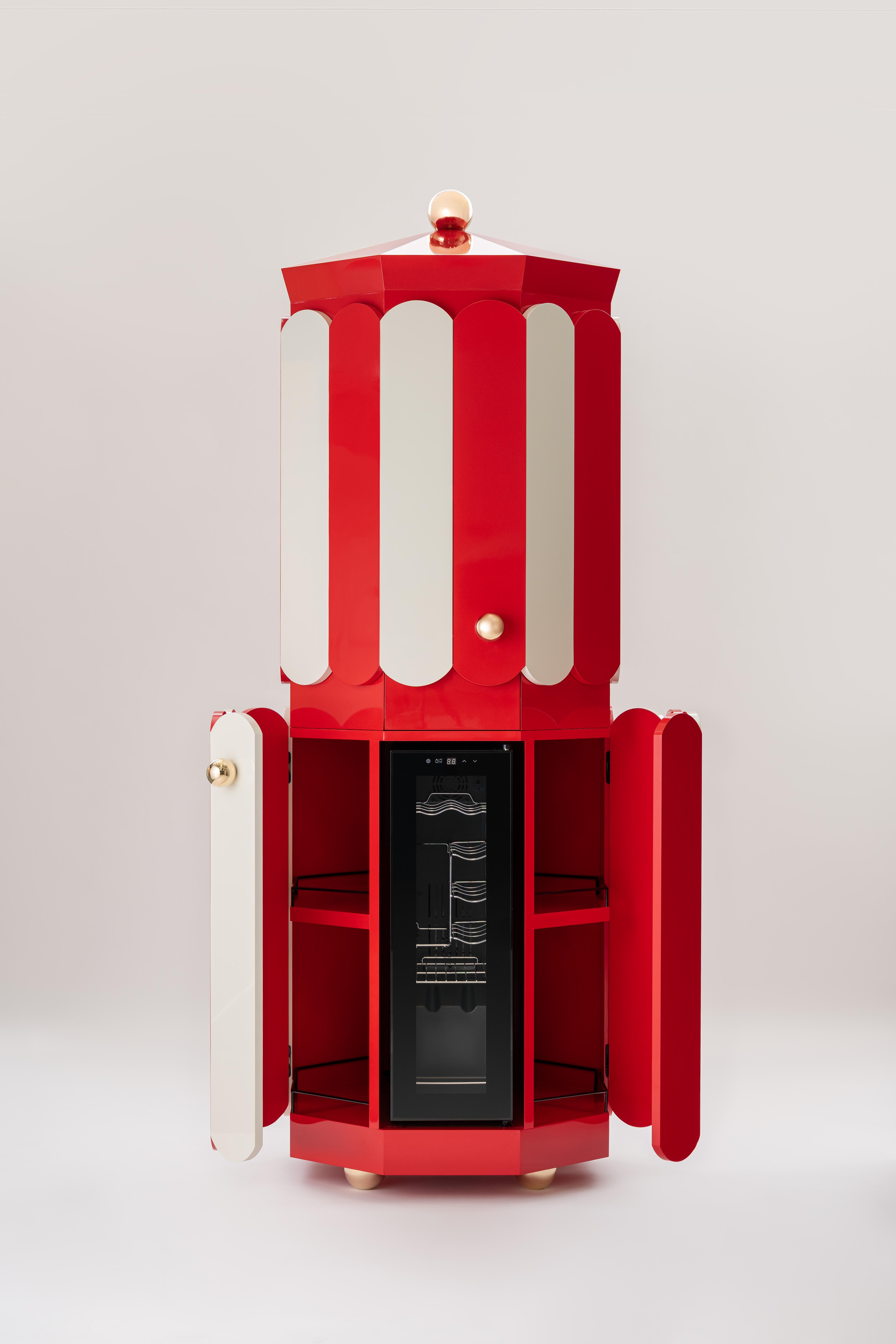 Pollock is a striking bar cabinet designed in collaboration with Francesca Aletti by Alfa Project Studio, unveiled at Milan Design Week 2025. Entirely crafted from aluminum, this piece is fully customizable, allowing for a personal touch in every