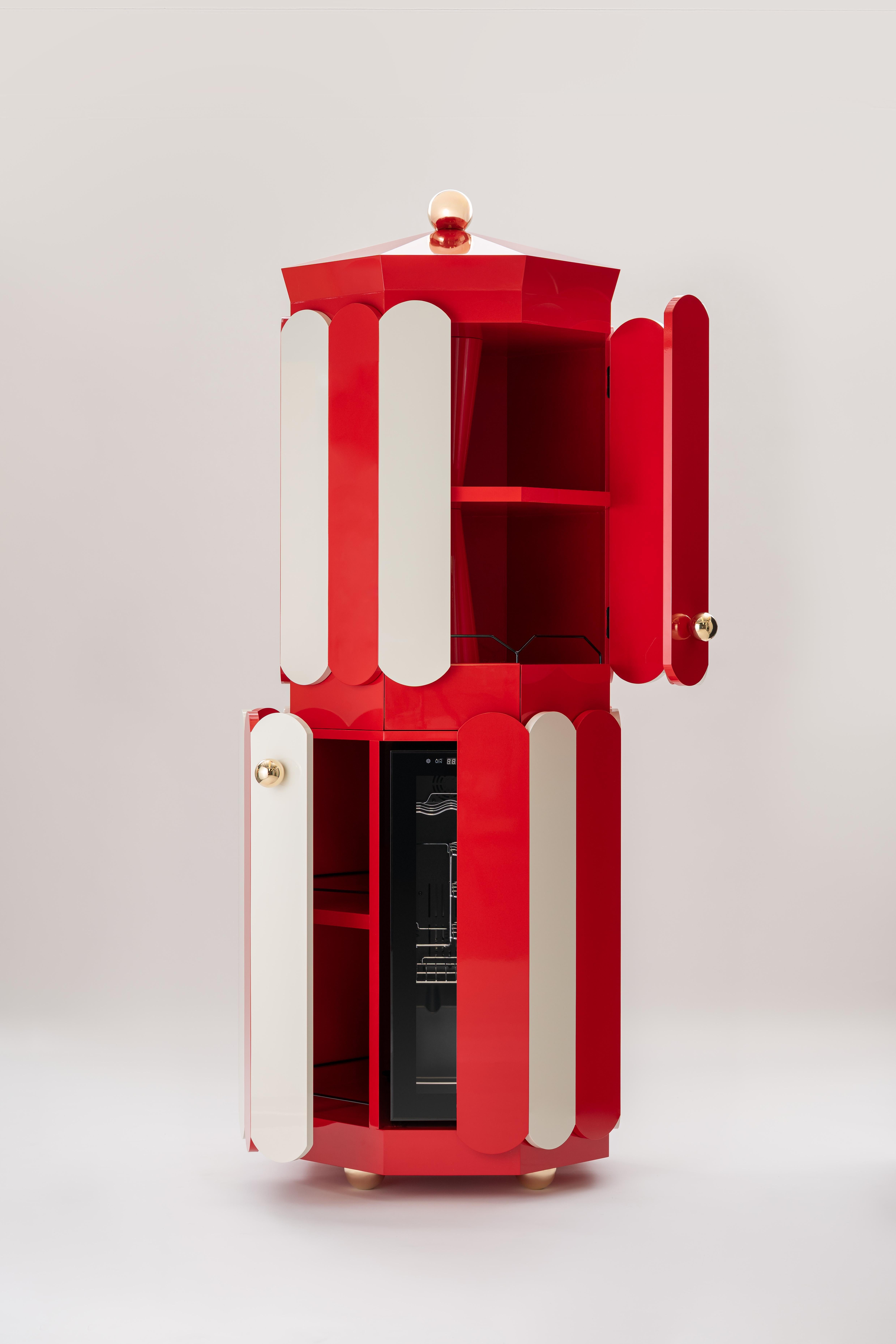 Italian Pollock Bar Cabinet in aluminum by altreforme For Sale